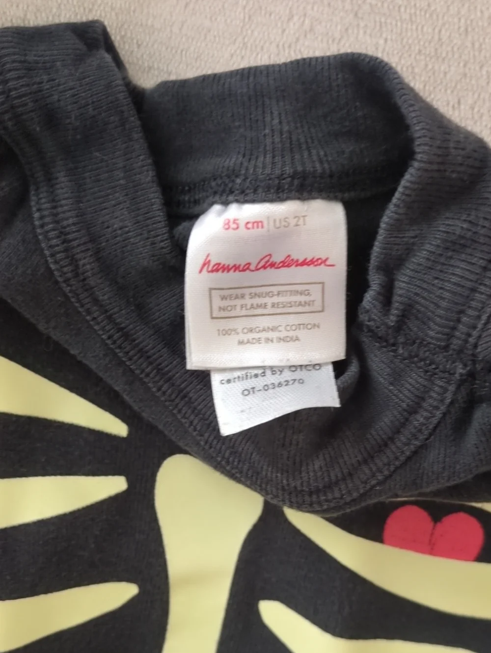 Hanna Andersson Skeleton Pajama Set Black & Yellow Boys 2T